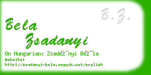 bela zsadanyi business card